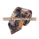 Lasted Style Hand Made Gold Floral Skinny Cotton Necktie for Men