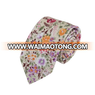 China Supplier High Quality Beautiful Flower Men Skinny Cotton Necktie