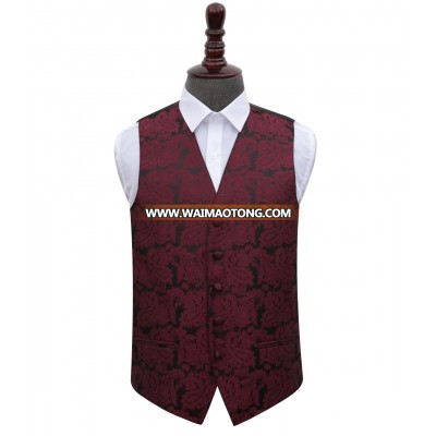 Wine red  waiter cool men vest with v neck design