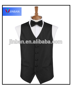 mens quality black italy microfibre fabric vest with bow